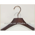 luxury flat head wooden coat hanger with nickel hook